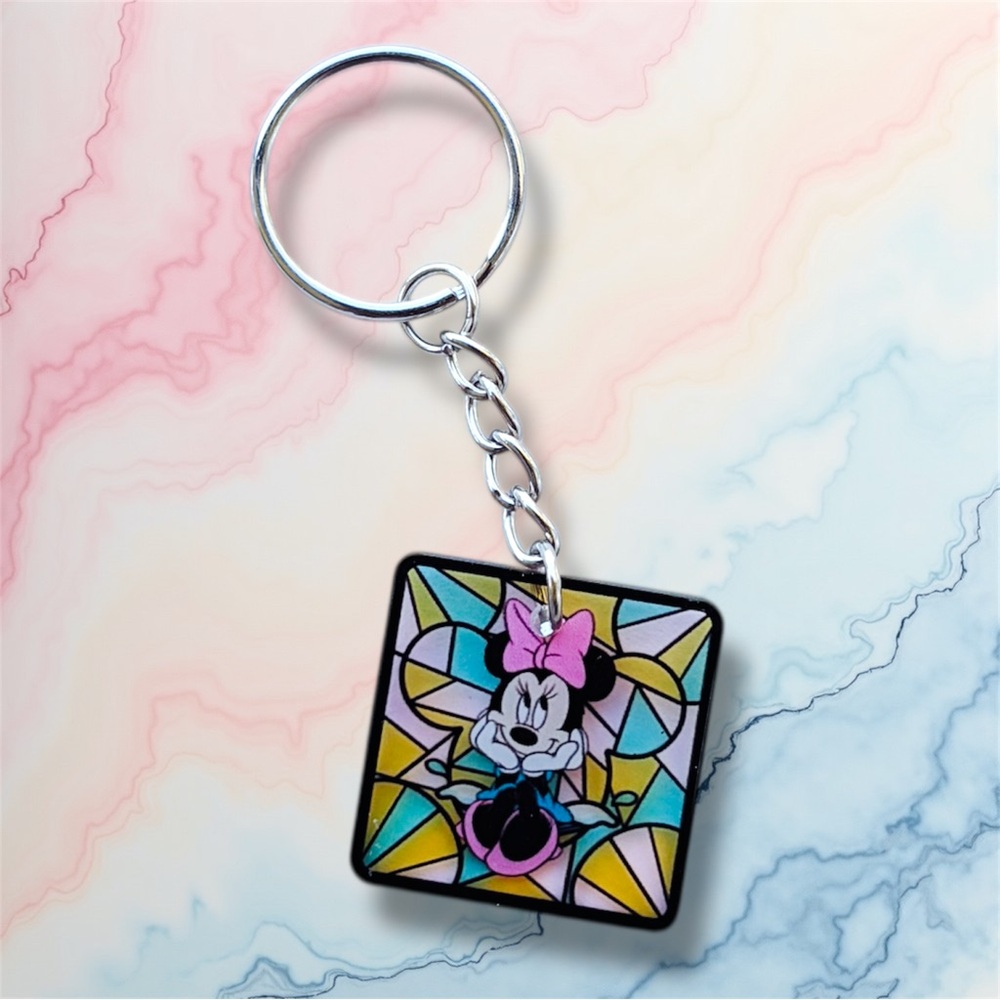 Disney Minnie Mouse Stained Glass Key Holder